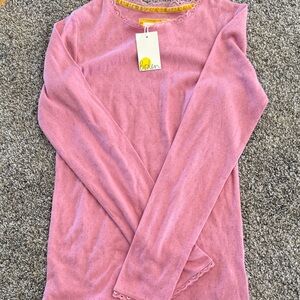 Mini boden pink pointelle long sleeve shirt size 14 NWT